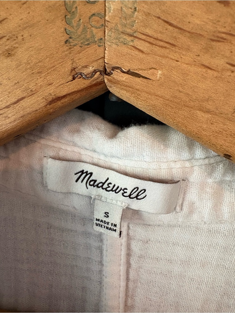 Madewell White Gauze Button-Down Cap Sleeve Shirt - Picture 3 of 5
